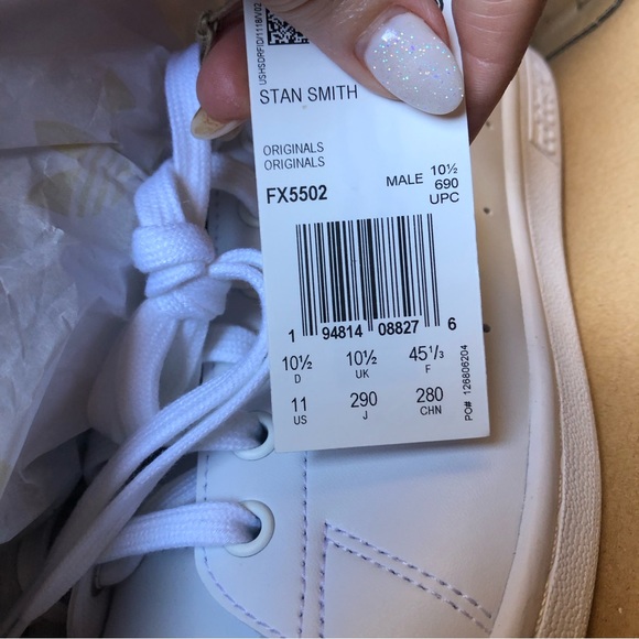 NEW in box! Adidas Stan Smith white and green Mens sneaker size 11 and… - Picture 11 of 12